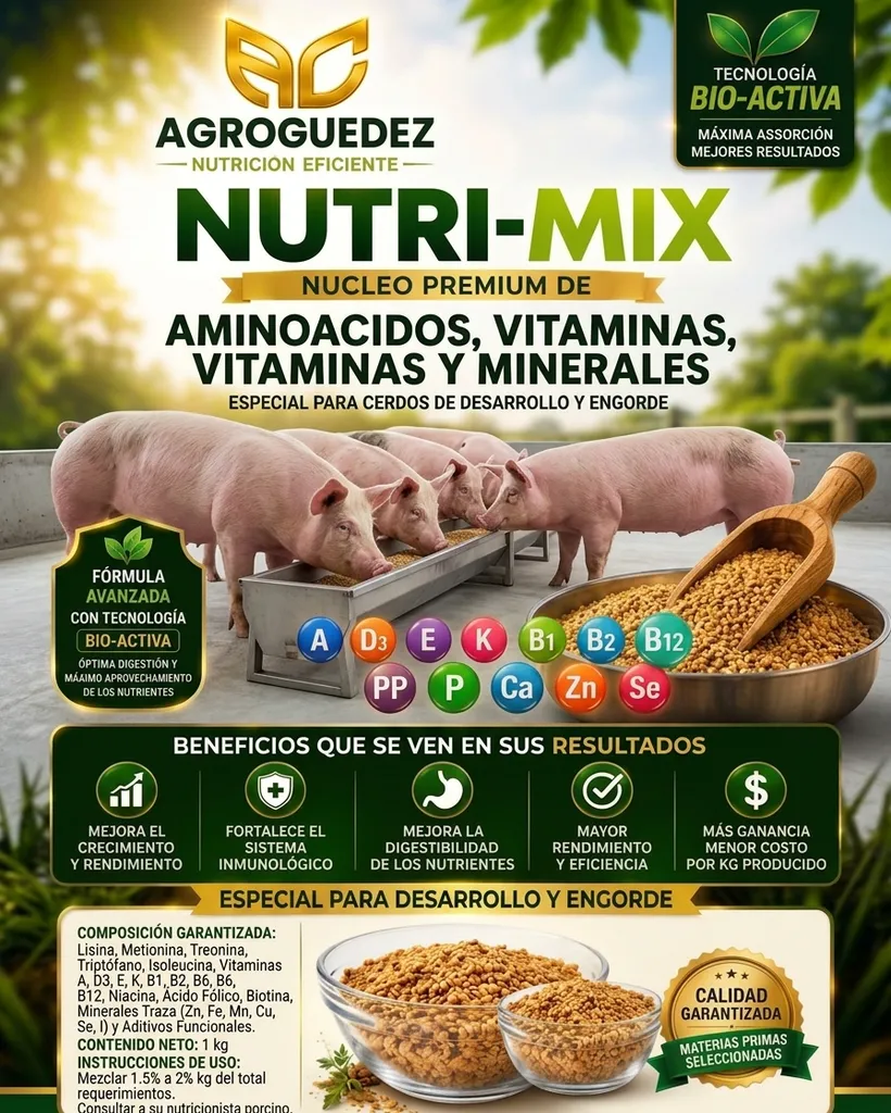 Etiqueta NUTRI-MIX especial para cerdos de desarrollo y engorde