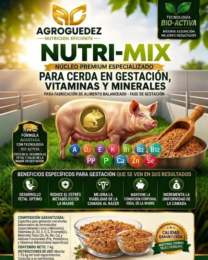 Etiqueta NUTRI-MIX para cerda en gestación