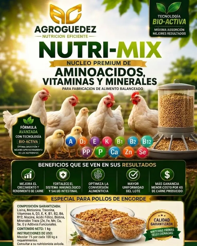 Etiqueta NUTRI-MIX especial para pollos de engorde